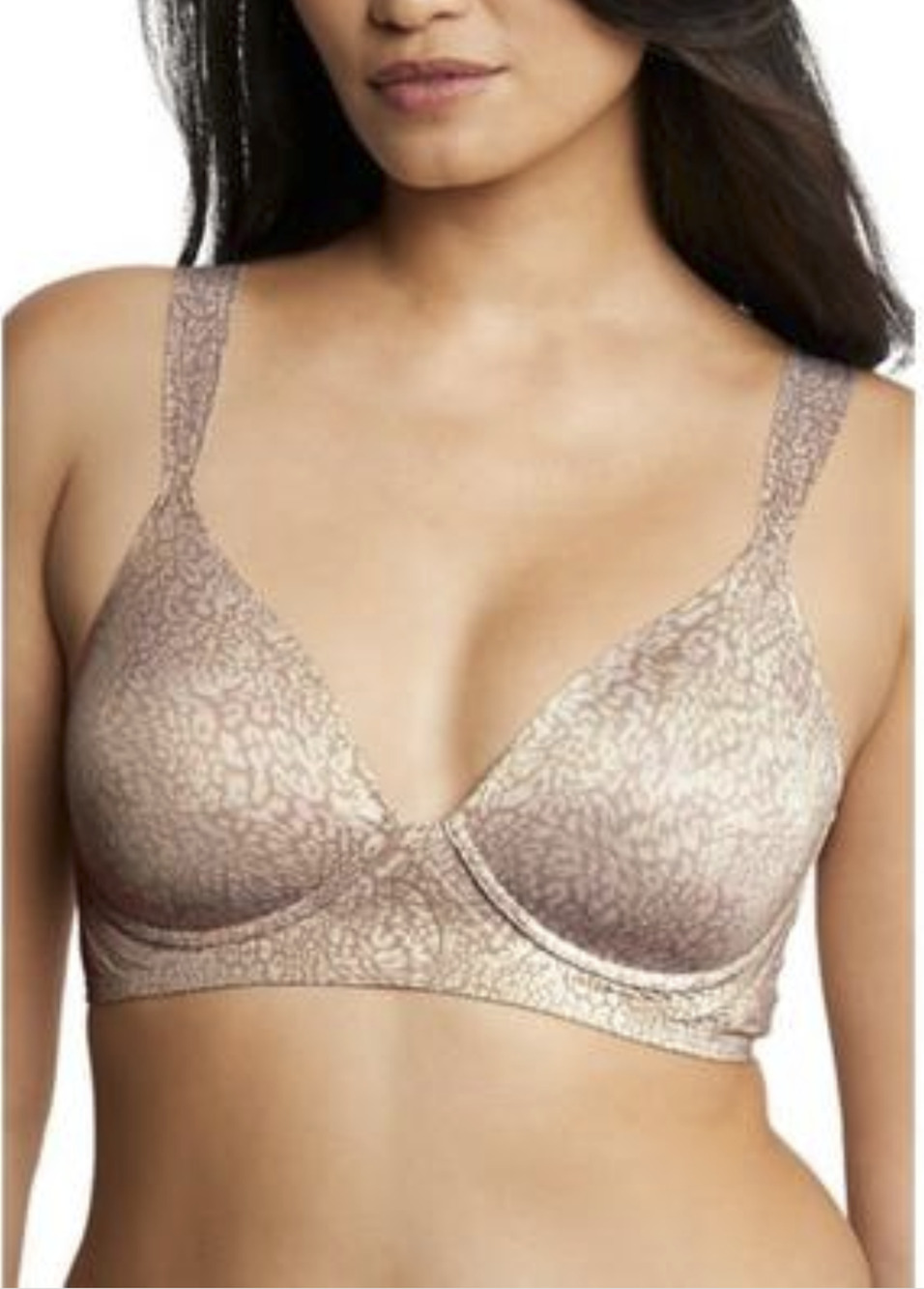 Bali Women Ultimate Wire Free Support Bra Brown Animal Size 2XL